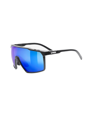 Sunglasses Uvex mtn perform S, black matt, supravision mir. blue